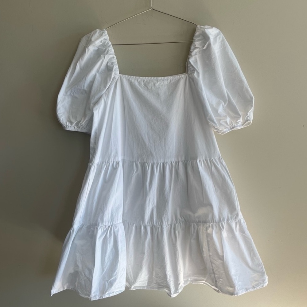 H&M White Puff Sleeve Dress